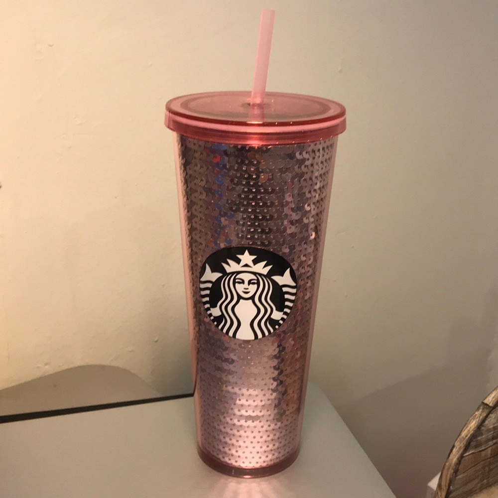 Starbucks 2017 Rose Gold Sequin Tumbler